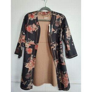 Women’s Garden Floral Faux Leather Cardigan Topper Jacket New With Tags T Tahari